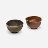 Bowls, set of two by Toshiko Takaezu, glazed stoneware, sold Mar 2022