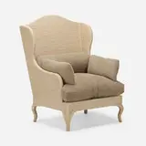 Christian Astuguevieille, Duclou armchair, hemp rope, bouclé upholstery
