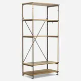 Theodore Scherf, Shelving unit, c. 1910, oak, enameled iron