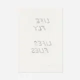 Bruce Nauman, Life Fly Lifes Flies (from the Leo Castelli 90th Birthday portfolio), 1997, etching on BFK Rives