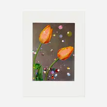 Sebastiaan Bremer, Bloemen: Triumph Tulp Bruno Walter, 2015, archival inkjet with hand painting, mirror Mylar, and Mylar confetti