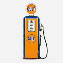 Tokheim, Gulf gas pump, model 39, c. 1955, enameled steel, aluminum, glass, plastic
