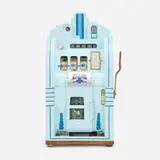Mills Novelty Co., 25-Cent Extraordinary Gum Fruit slot machine, c. 1933, enameled and nickel-plated aluminum, enameled and chrome-plated steel, glass, paper, oak, walnut