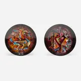 Karl Drerup, Dishes, set of two, c. 1955, enameled copper
