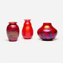Charles Lotton, Collection of three Early Mandarin Red vases