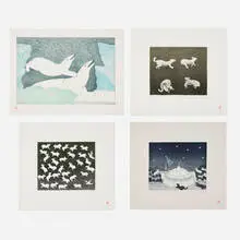 Mary Pudlat, Four works, lithograph in colors; lithograph in colors; lithograph in colors on Somerset; lithograph in colors on Rives