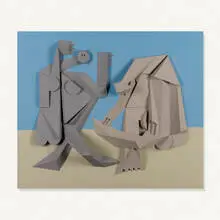 Untitled (After Picasso) by Irving Harper, painted paper construction, sold Jan 2016