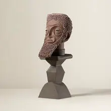 Untitled (Head on a Pedestal) by Irving Harper, painted paper construction, sold Jan 2016