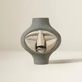 Irving Harper, Untitled (Face), painted ceramic and paper construction