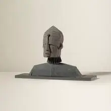 Untitled (Bust of Warrior) by Irving Harper, painted paper construction, sold Jan 2016