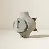 Irving Harper, Untitled (Face), painted ceramic and paper construction
