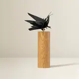 Irving Harper, Untitled (Crow), paper construction on wood base