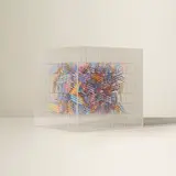 Irving Harper, Untitled, string and paper construction suspended in acrylic box