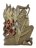 Stojan Batič, Stojan Batic (Slovenian, 1925, 1925-2015) ‘MOSES AND THE BURNING BUSH’ Bronze