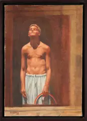 Sidney Goodman, Boy in a Strong Light, 1999, 20" x 14" sight size, 21 3/4" x 15 3/4" frame size