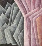 Rex Lau, Storm Warning, 1984, Identified and titled with a handwritten note in pencil on the verso, oil on hydrostone, mounted on frame