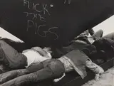 Leon Levinstein, Untitled [teenagers lying on Alamo, Astor Place], 1960s, Gelatin silver print; signed 'Leon Levinstein' in pencil and photographer's stamp in ink on the verso