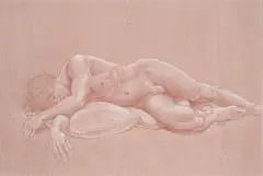 Michael Bergt, Todd Reclining, 1999, 9 3/4" x 14 1/2" sight size, 18 1/4" x 22 3/8" frame size