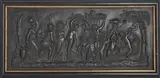Large Wedgwood Black Basalt Plaque, England, 19th century,, set in an ebonized wood frame