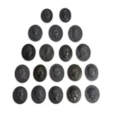 Nineteen Black Basalt Portrait Medallions, England, 18th and early 19th century,