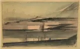 Lyonel Feininger, Abendwolke I, 1932, Aquarell und Tuschfeder auf Bütten