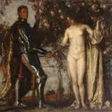 Carl von Marr, Ritter und Junges Weib, Um 1912, Öl auf Leinwand