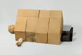 Stephan Balkenhol, Mann im Haus, 1997, Wawa-Holz, teilweise bemalt