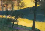 Lesser Ury, Märkischer See bei Sonnenuntergang