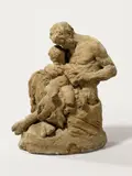 Reinhold Begas, Pan als Lehrer des Flötenspiels (Bozzetto)“. 1857 (?), Ton, ungebrannt