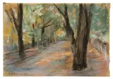 Max Liebermann, Große Seestraße in Wannsee, 1921, Pastell auf Papier