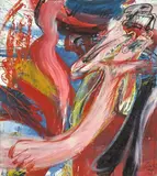Walter Stöhrer, Nichts als Ketchup und Windhunde, 1976, Öl auf Leinwand