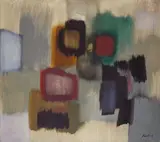 Verhalten by Fritz Winter, 1963, Öl auf Leinwand, sold Nov 2011