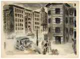 Berliner Straßenszene. (Vor) 1932 by George Grosz, Aquarell auf Fabriano-Papier, sold Nov 2011