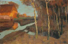 Fritz Overbeck, Abend im Moor, Um 1895, Öl auf Leinwand. Doubliert