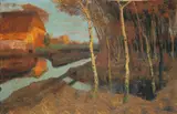 Fritz Overbeck, Abend im Moor, Um 1895, Öl auf Leinwand. Doubliert