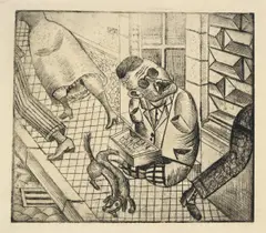 Otto Dix, Streichholzhändler, 1920, Radierung und Kaltnadel auf festem Papier
