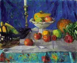 Franz Nölken, Stilleben mit Leuchter und Ananas, 1905, Öl auf Leinwand
