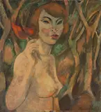 Georg Tappert, Halbakt mit Aracee (Elisabeth mit roter Blume)