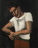 Helmut Kolle, Jeune Homme en Chemise, 1930, Öl auf Leinwand