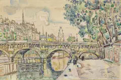 Paul Signac, Paris. Le Pont-Neuf, Um 1927, Aquarell und Bleistift auf Van-Gelder-Zonen-Bütten (Wasserzeichen: Bekrönte Lilie)