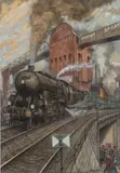 Hans Baluschek, Die Kurve, 1930, Aquarell und Ölkreide auf Schoellershammer-Karton