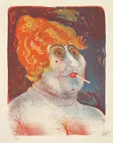 Otto Dix, Kupplerin, 1923, Farblithographie auf Bütten