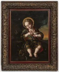 Španělská škola, Infant Jesus with a Dove, Late 17th century, oil on canvas