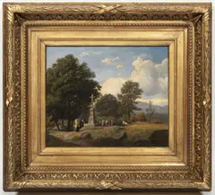 Antonín Liehm, Procession Near a Wayside Shrine, 1849, oil on canvas
