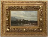 Max Haushofer, Monastery on an Alpine Lake, Before 1866, oil on canvas