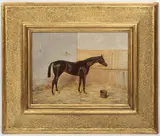 Viktor Barvitius, Horse in a Stable, 1889, oil on wood