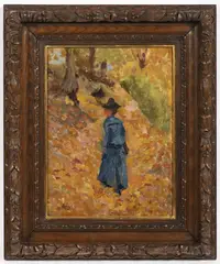 Antonín Slavíček, Lady in a Park, Around 1896, oil on cardboard