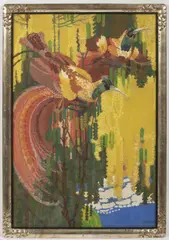 Birds of Paradise by Adolf Alex Zahel, 1909, tempera, cardboard, sold Jun 2026