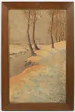 Vítězslav Karel Mašek, Birches on a Bank of Frozen Stream, 1905, artificial marble (scagliola)