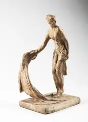 Bohumil Kafka, Woman Lifting Her Robe After a Bath, 1906, patinated plaster